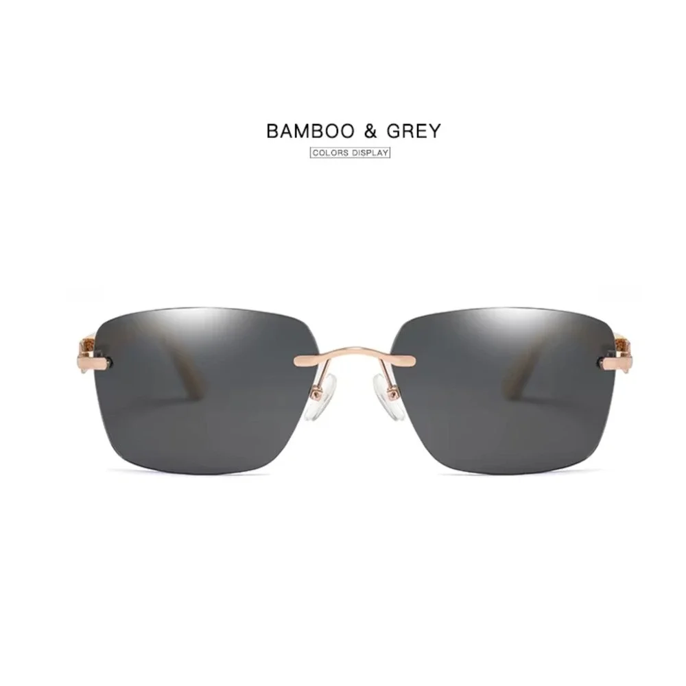 Sunglasses Men Dark Black Lens Driving Fishing Wood Frame Street Designer HipHop
